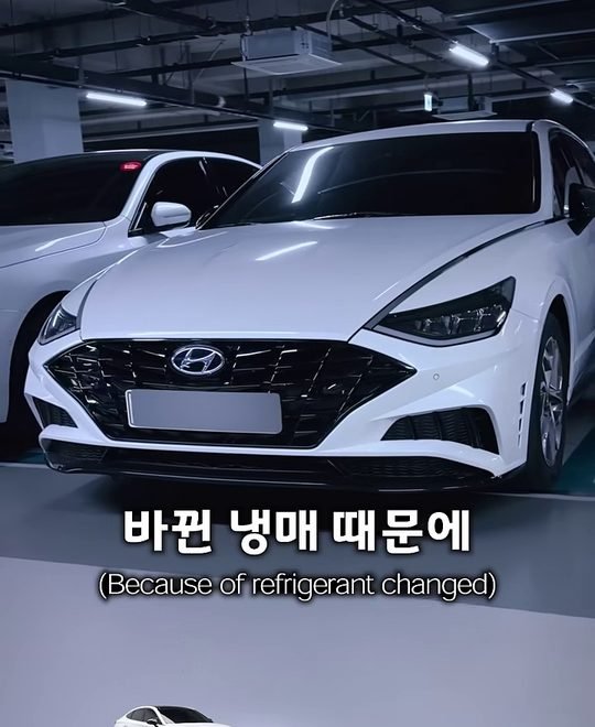 중카TV 영상 속 흰색 쏘나타 DN8 앞모습